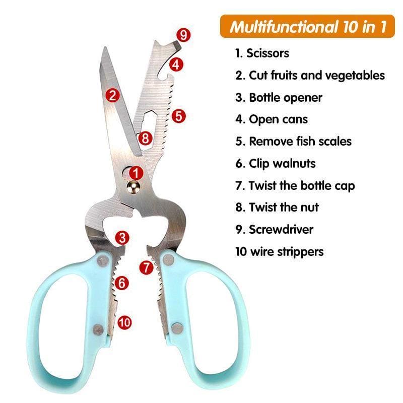 Multifunctional Portable Detachable Scissor, Stainless Steel Kitchen Scissor, Bone Fish Cutter Shears Bottle Opener, Nutcracker Useful Tool Multifunctional Portable Detachable Scissor, Stainless Steel Kitchen Scissor, Bone Fish Cutter Shears Bottle Opener, Nutcracker Useful Tool